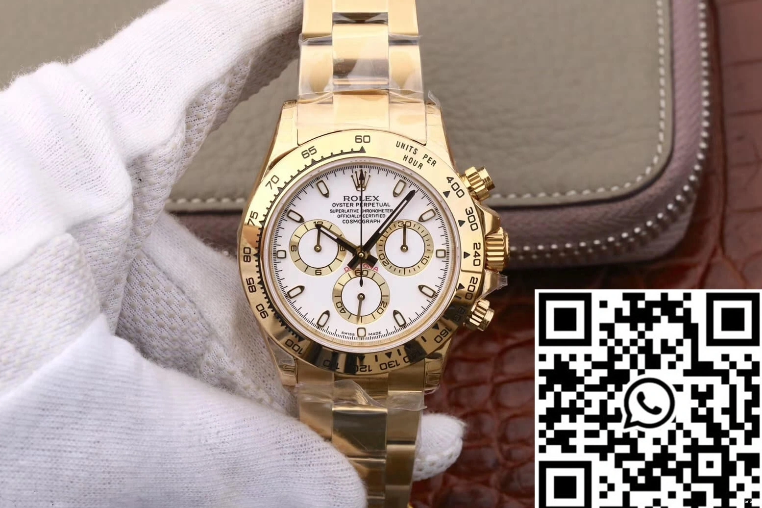 Factory White JH M116508-0001 Daytona Dial Cosmograph Yellow Rolex Gold 0521